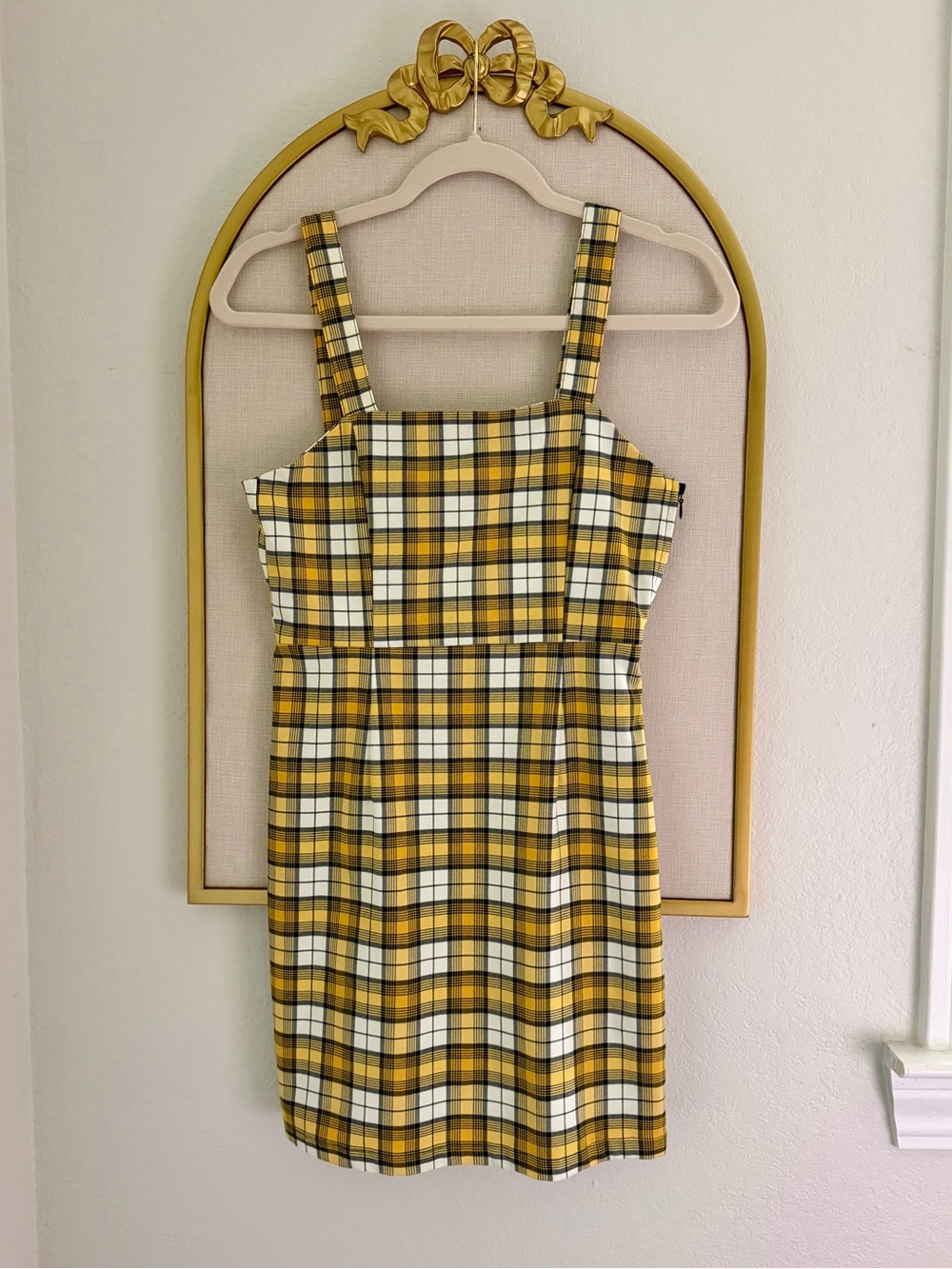 Yellow Plaid Mini Dress